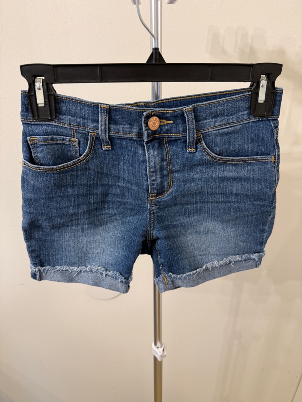 Old Navy Dark Blue Denim Rolled Frayed Hem Shorts